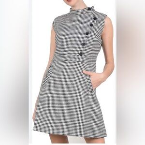 ☘️Molly Bracken Houndstooth woven dress, size medium, black and white